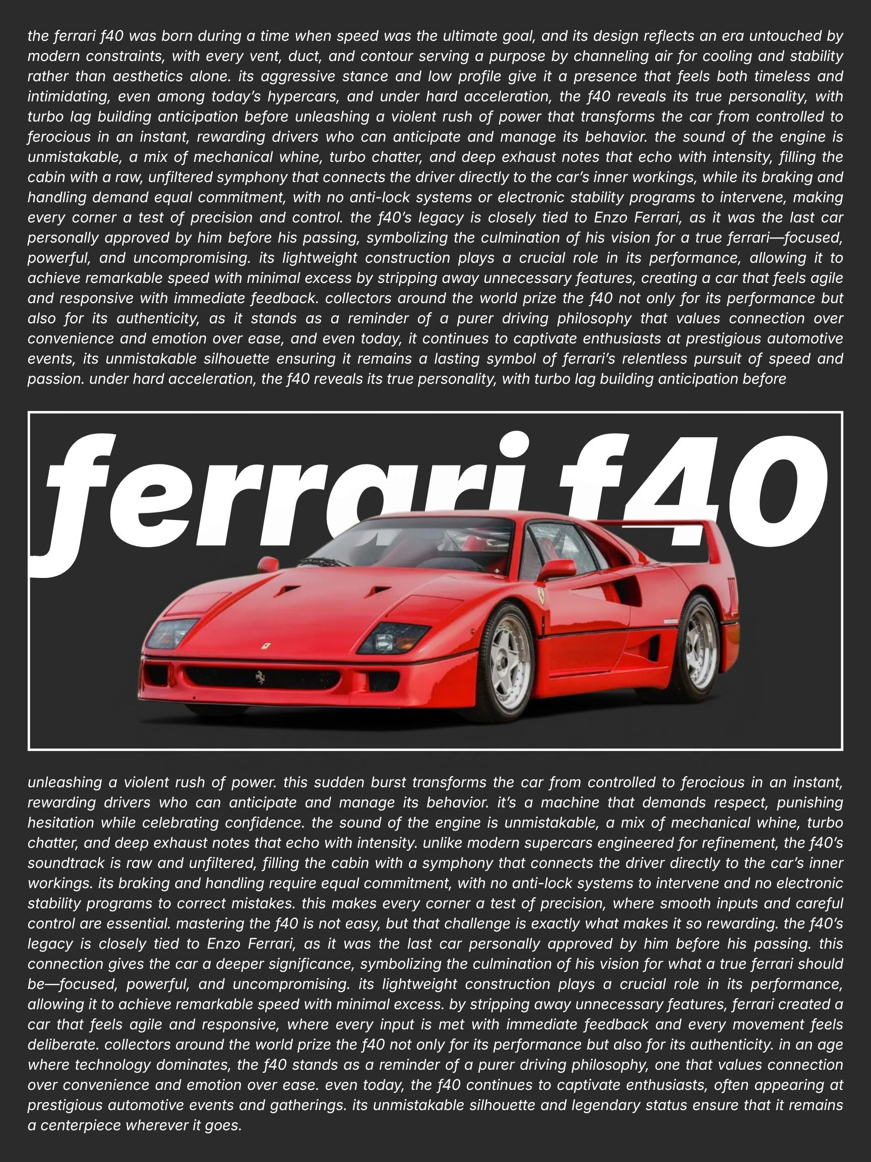 Ferrari F40 Print